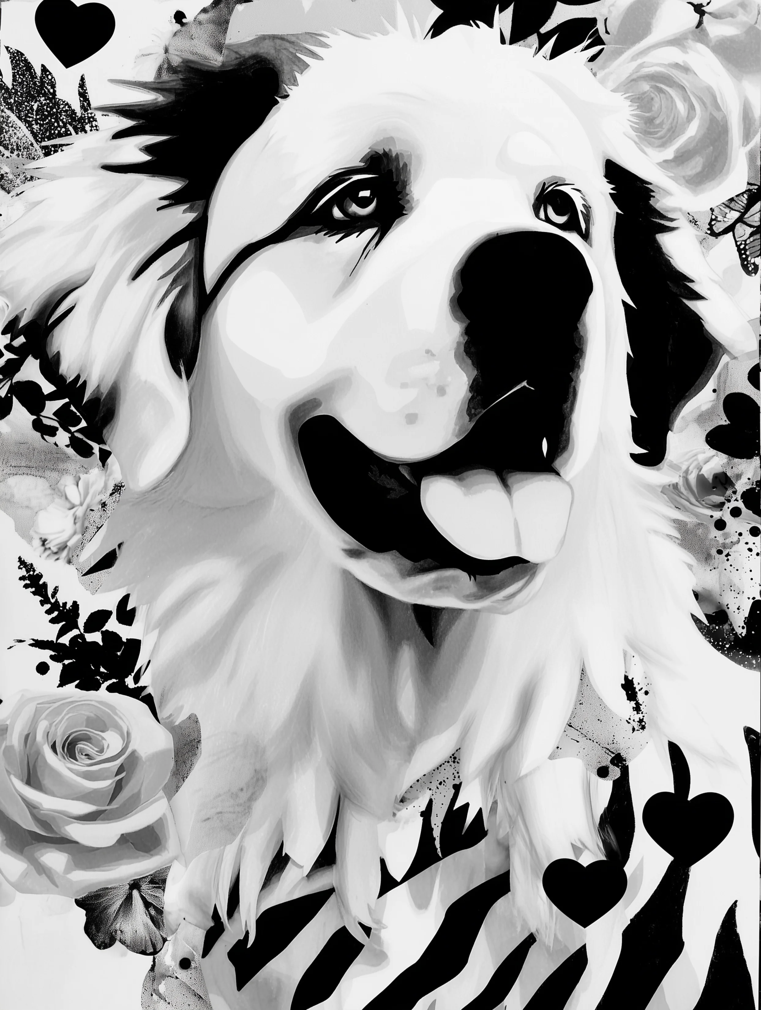 Free printable dog coloring page for adults featuring stylish st bernard